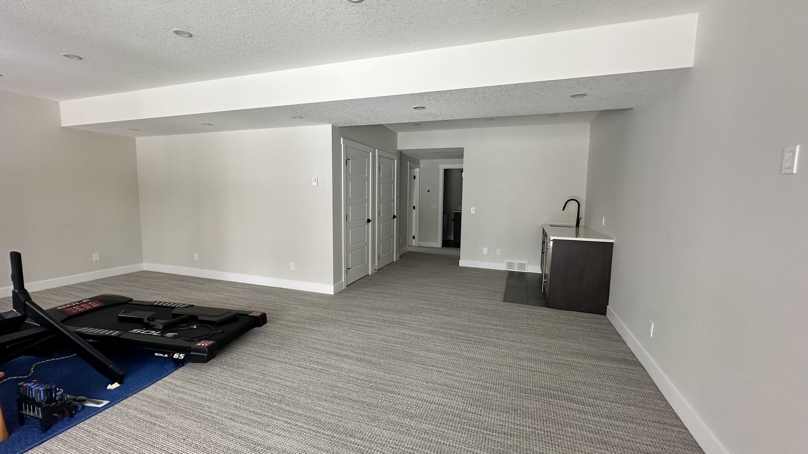 Finished basement rec room, Legacy Woods